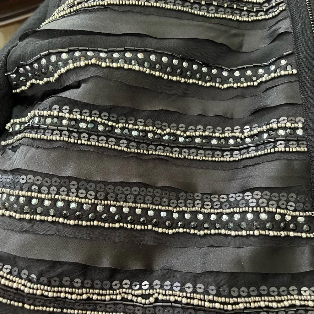 White House Black Market Beaded Zip Cardigan